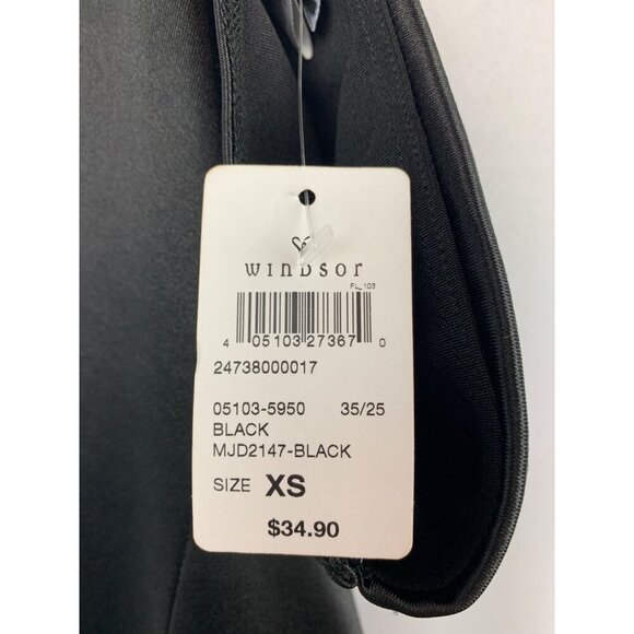 Windsor Black Satin Ruched Strapless Dress XS - Picture 4 of 5